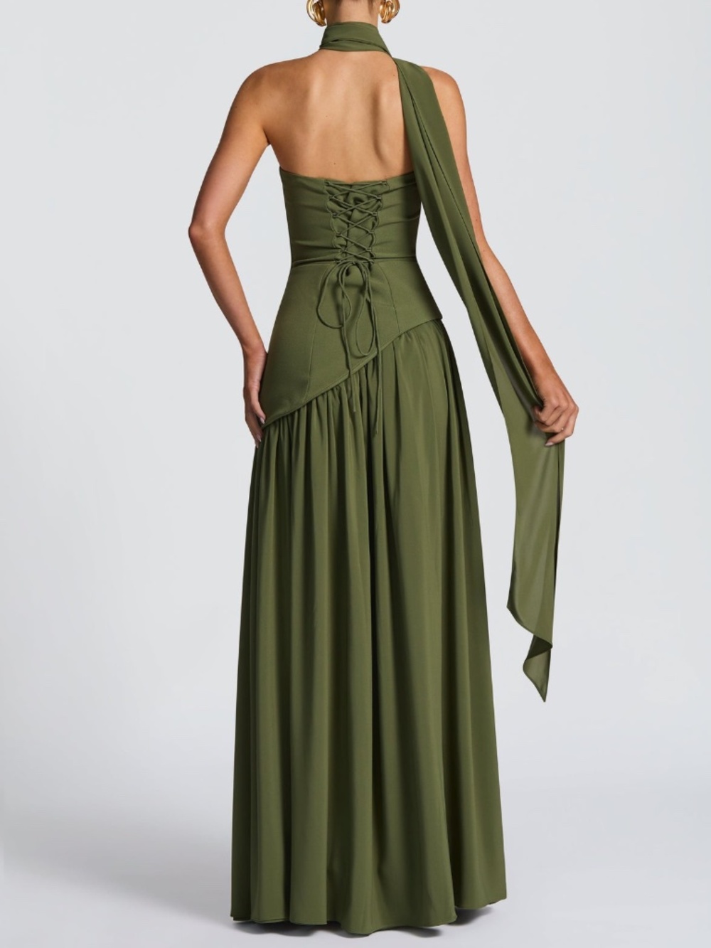 Babyboo Fashion Maliyah Maxi Dress NWT Khaki Corset Wedding Guest Formal M - Picture 6 of 16